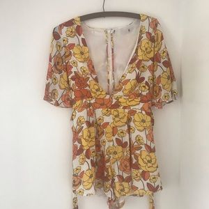 1970’s style flower patterned romper